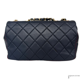 Pre-owned Chanel quilted lambskin single flap bag, back view