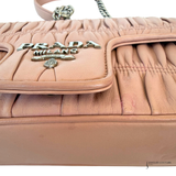 Prada Nappa Gaufre Leather Crossbody Chain Flap Shoulder Bag Pink Cipria Pre-Owned