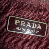 Prada Tessuto Gaufre Ruched Nylon Mini Shoulder Bag | Burgundy Wine Pre-Owned