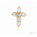 14K Yellow Gold Lab-Grown Diamond Cross Pendant Elegant Cluster Cross | Fine Jewelry