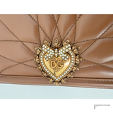 Dolce & Gabbana medium Devotion quilted shoulder bag Napa Leather Brown Pre-owned