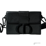 Dior 30 Montaigne Box Bag Black Ultramatte Grained Calfskin Leather