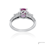 18KT White Gold Pink Sapphire Diamond Ring