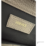 Versace Leather Continental Wallet Zip Around Grainy Calf Pre Owned
