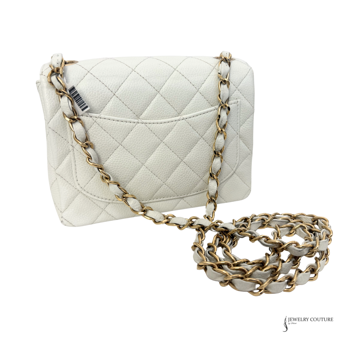 CHANEL Caviar Quilted Mini Square Flap White 2004 Pre Owned