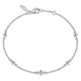 Gabriel & Co. 925 Sterling Silver Bujukan Beaded Station Bracelet TB4480SVJJJ | 7 Inch
