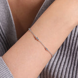 Gabriel & Co. 925 Sterling Silver Bujukan Beaded Station Bracelet TB4480SVJJJ | 7 Inch