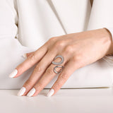 925 Sterling Silver Bujukan Bypass Ring