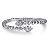 Bujukan White Sapphire 925 Sterling Silver Bypass Bangle