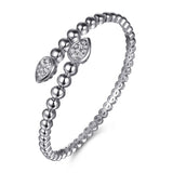 Bujukan White Sapphire 925 Sterling Silver Bypass Bangle