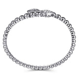 Bujukan White Sapphire 925 Sterling Silver Bypass Bangle
