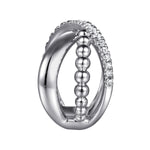 Gabriel & Co. Bujukan Sterling Silver White Sapphire Criss Cross Ladies Ring