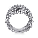 Gabriel & Co. Bujukan Sterling Silver White Sapphire Twisted Easy Stackable Ring