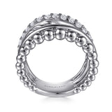 Gabriel & Co. Bujukan Sterling Silver White Sapphire Twisted Easy Stackable Ring