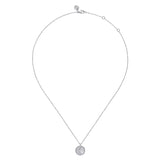 925 Sterling Silver Diamond Bujukan Moon Medallion Pendant Necklace