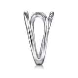 925 Sterling Silver Diamond Bypass Wrap Ring