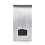 925 Sterling Silver Money Clip with Titanium Square Inlay | In-Store