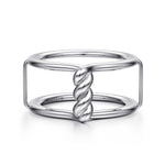 Gabriel & Co. LR53173 twisted smart ring enhancer for Oura ring in 925 sterling silver, front view