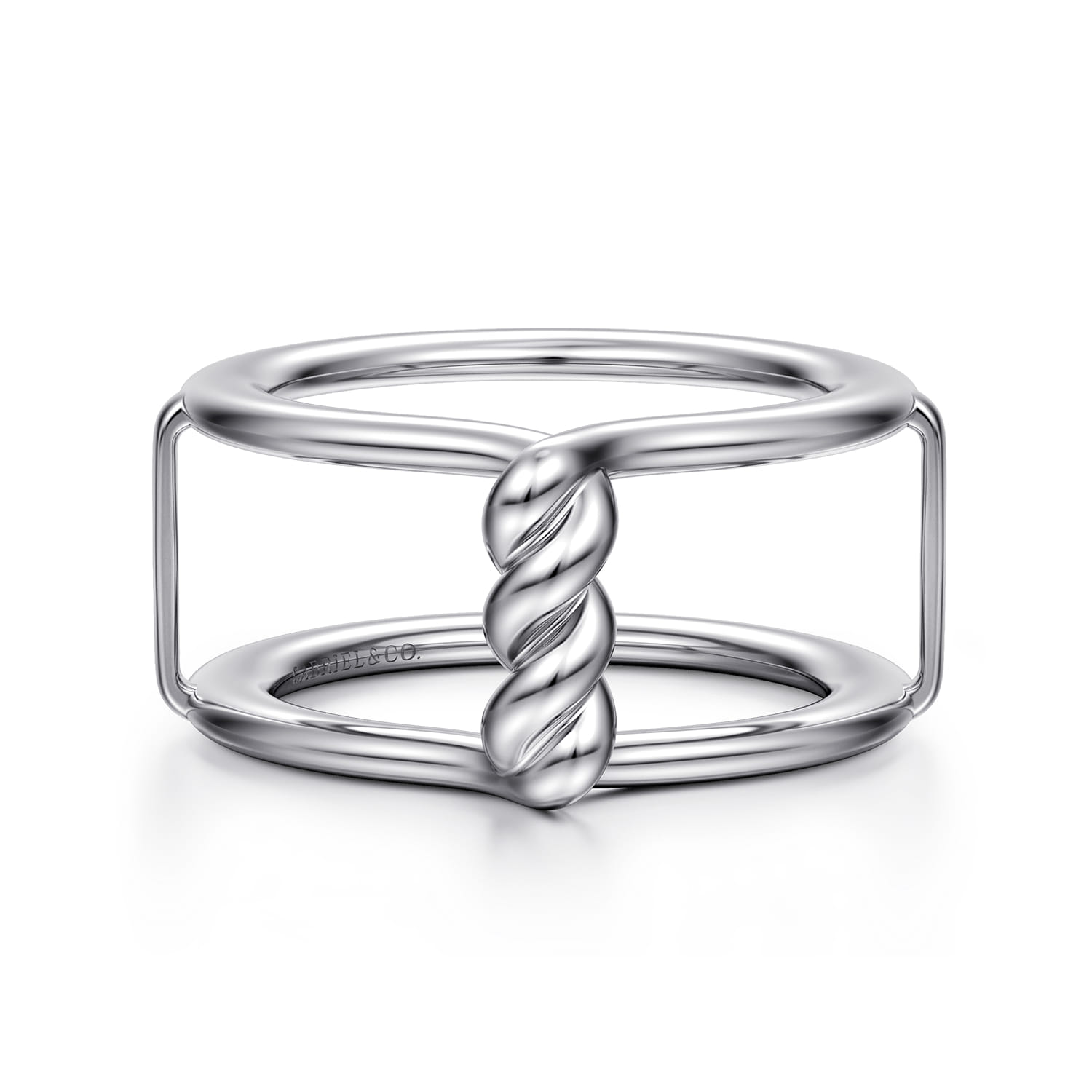 Gabriel & Co. LR53173 twisted smart ring enhancer for Oura ring in 925 sterling silver, front view