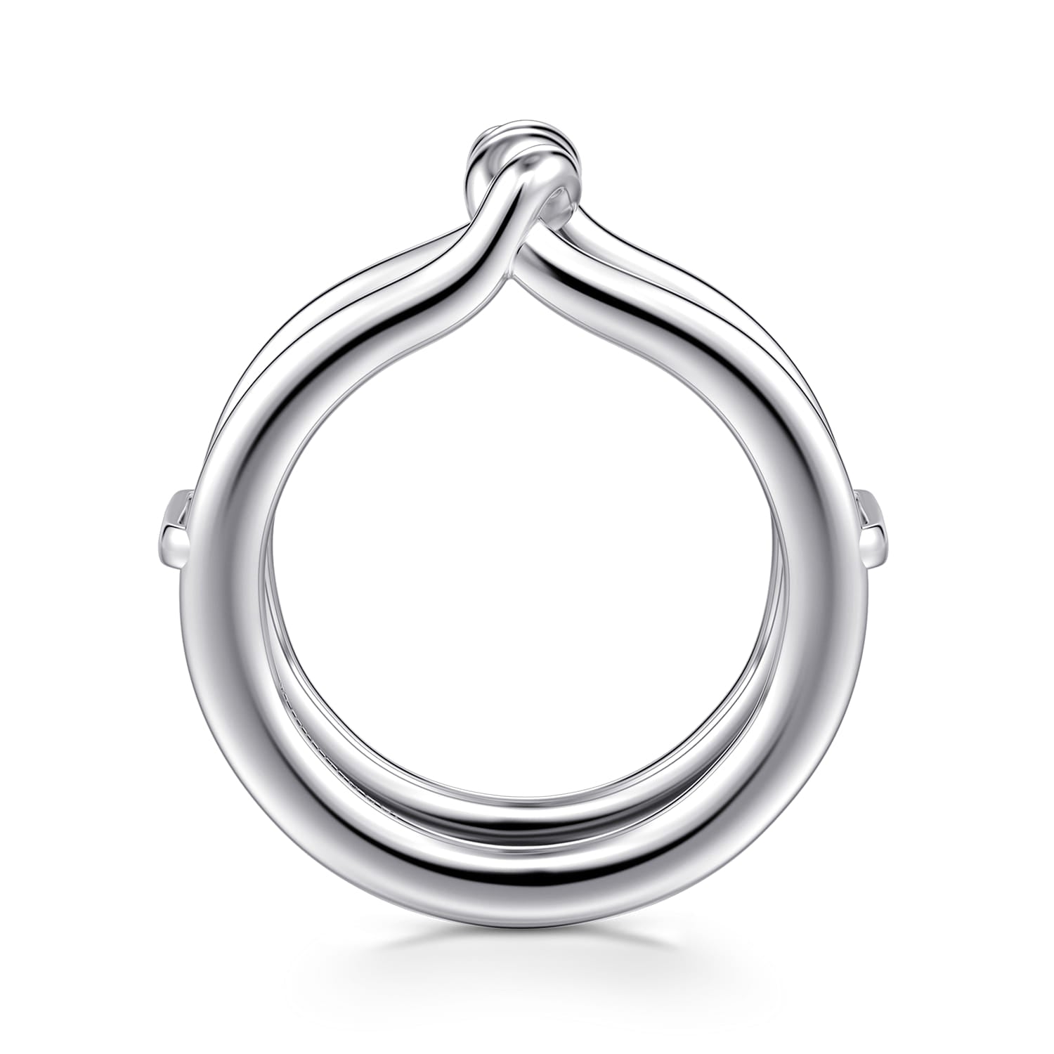 Gabriel & Co. twisted sterling silver Oura ring enhancer, alternate view