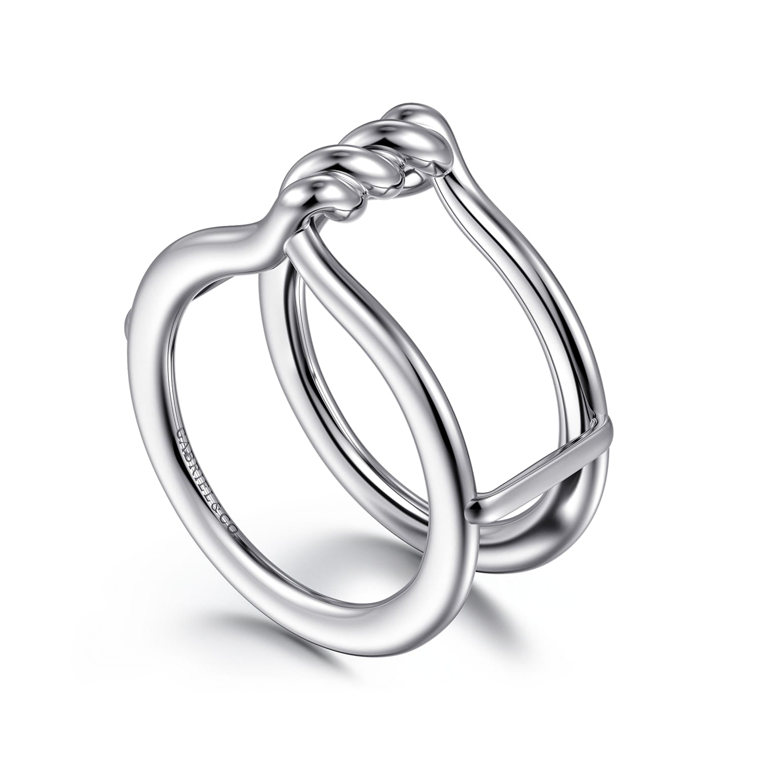 Gabriel & Co. twisted smart ring enhancer, side view