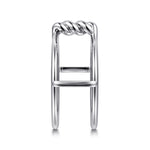 Gabriel & Co. sterling silver smart ring enhancer with twisted rope bar, detail view
