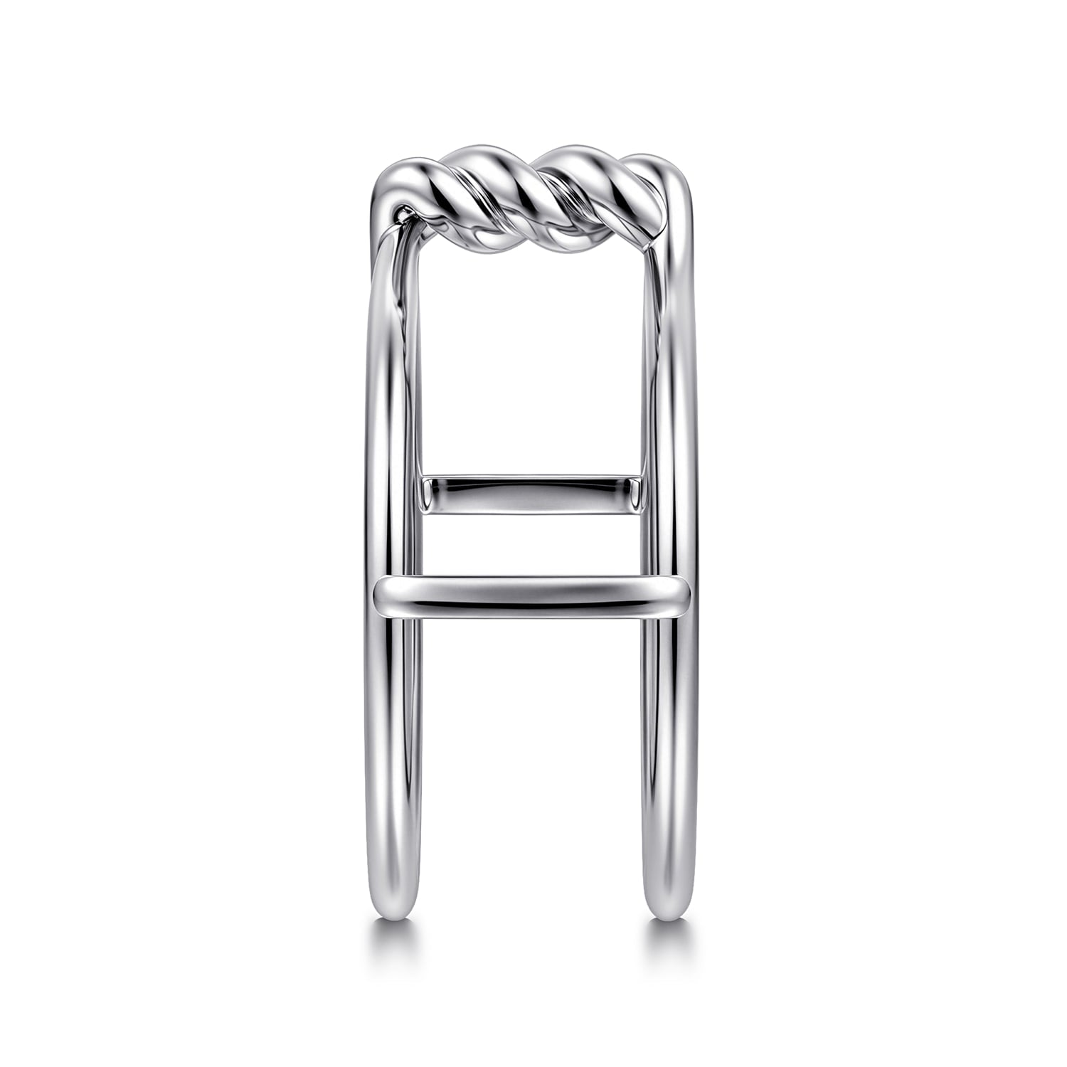 Gabriel & Co. sterling silver smart ring enhancer with twisted rope bar, detail view