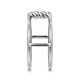 Gabriel & Co. sterling silver smart ring enhancer with twisted rope bar, detail view