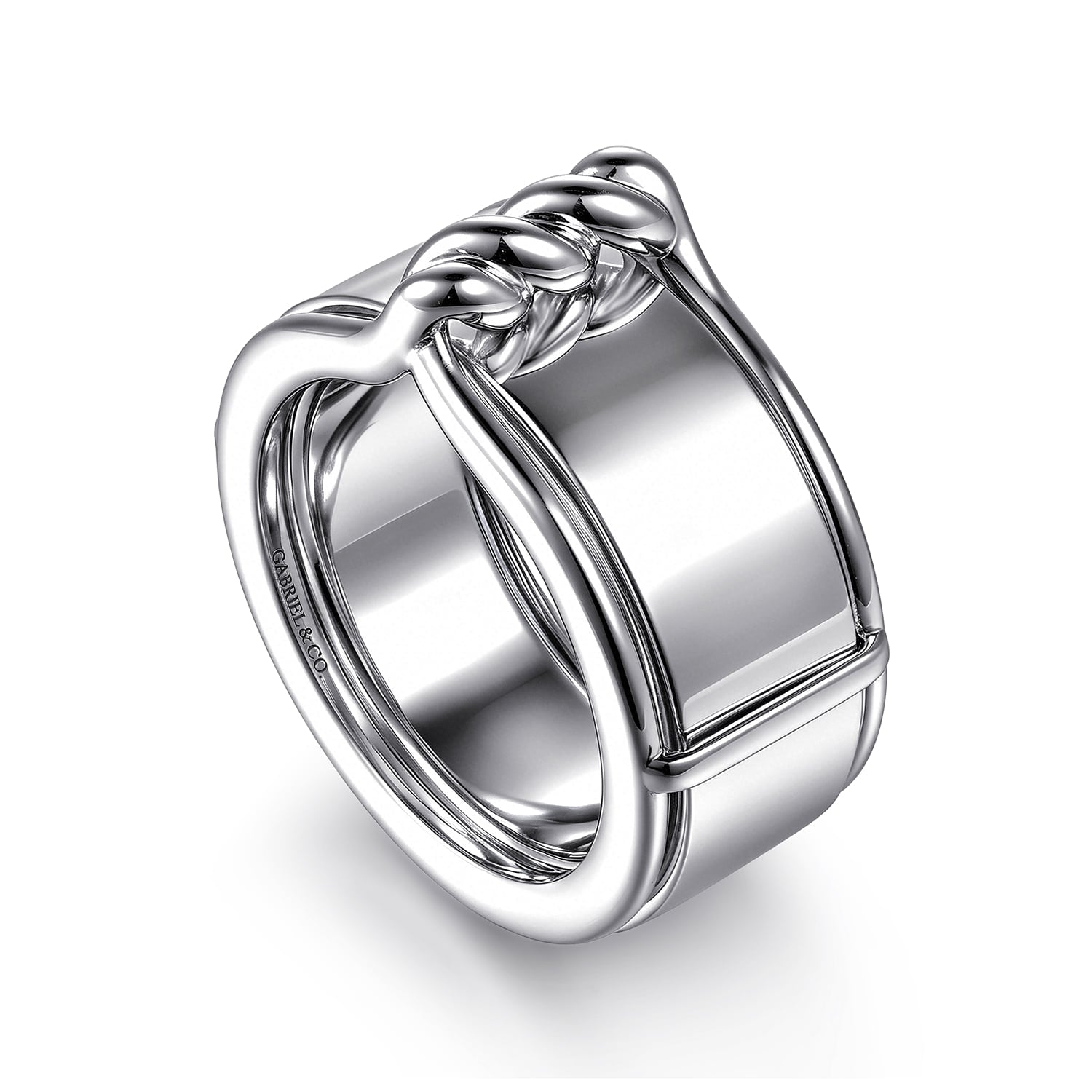 Gabriel & Co. twisted Oura ring enhancer, additional view