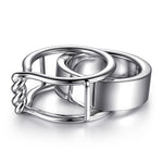 Gabriel & Co. twisted smart ring enhancer worn with an Oura ring