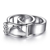 Gabriel & Co. twisted smart ring enhancer worn with an Oura ring