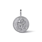925 Sterling Silver White Sapphire Bujukan Zodiac Medallion Pendant With Detachable Bail
