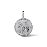 925 Sterling Silver White Sapphire Bujukan Zodiac Medallion Pendant With Detachable Bail