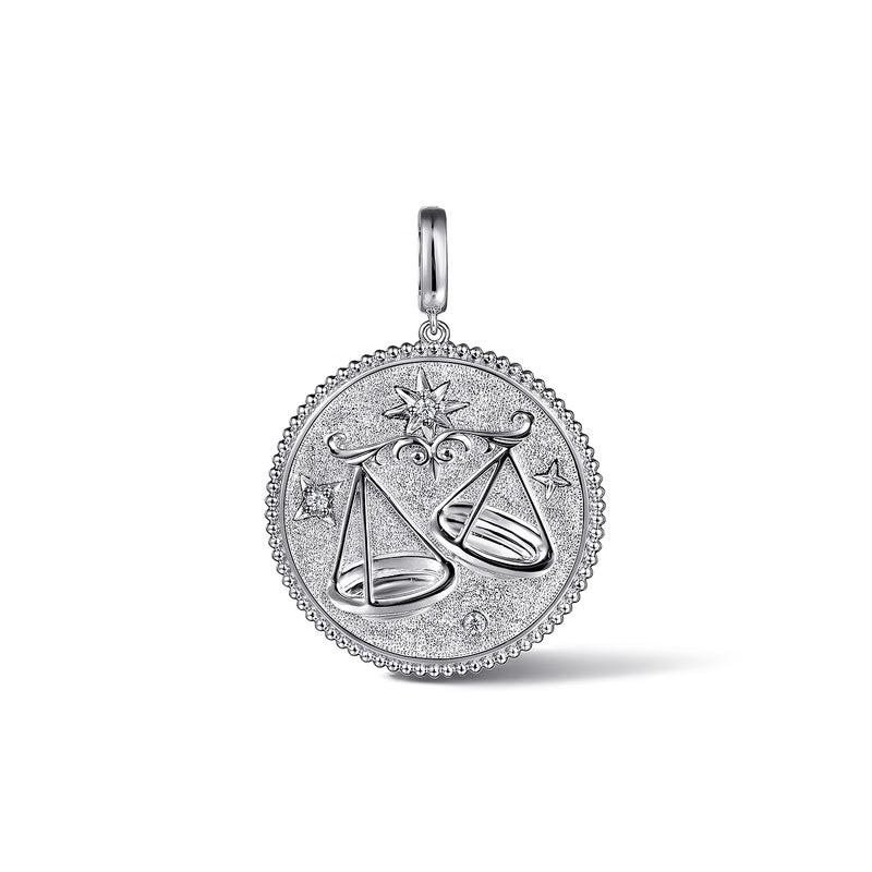 925 Sterling Silver White Sapphire Bujukan Zodiac Medallion Pendant With Detachable Bail