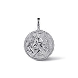 925 Sterling Silver White Sapphire Bujukan Zodiac Medallion Pendant With Detachable Bail