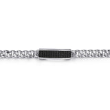 Gabriel & Co. Sterling Silver and Black Spinel Men's ID Bracelet