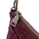 Prada Tessuto Gaufre Ruched Nylon Mini Shoulder Bag | Burgundy Wine Pre-Owned
