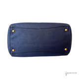 Prada Vitello Daino Navy Blue Front Pocket Tote satchel Pre-Owned