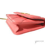 Chanel 2021 Lambskin Enamel CC Belt Bag Pink pre-Loved Authentic