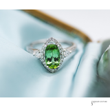 14KT White Gold Green Tourmaline Diamond Ring | In-Store