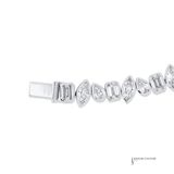 14K White Gold Lab Grown Diamond Bezel Tennis Bracelet 12.51 CT TW F/VS1