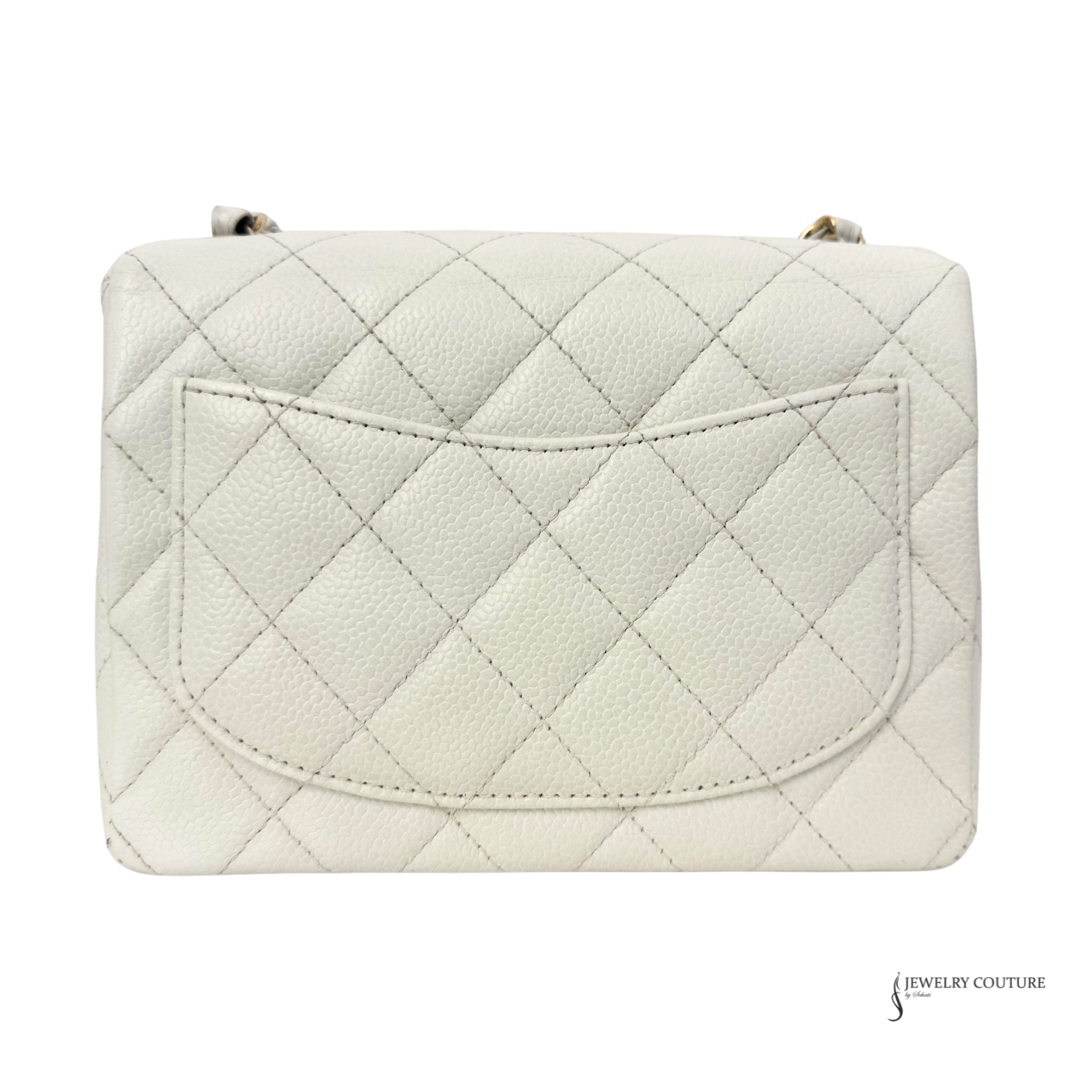 CHANEL Caviar Quilted Mini Square Flap White 2004 Pre Owned