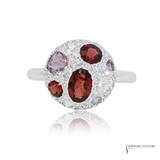 14K White Gold Garnet & Diamond Ring | Garnet | Fine Custom Jewelry