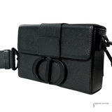 Dior 30 Montaigne Box Bag Black Ultramatte Grained Calfskin Leather