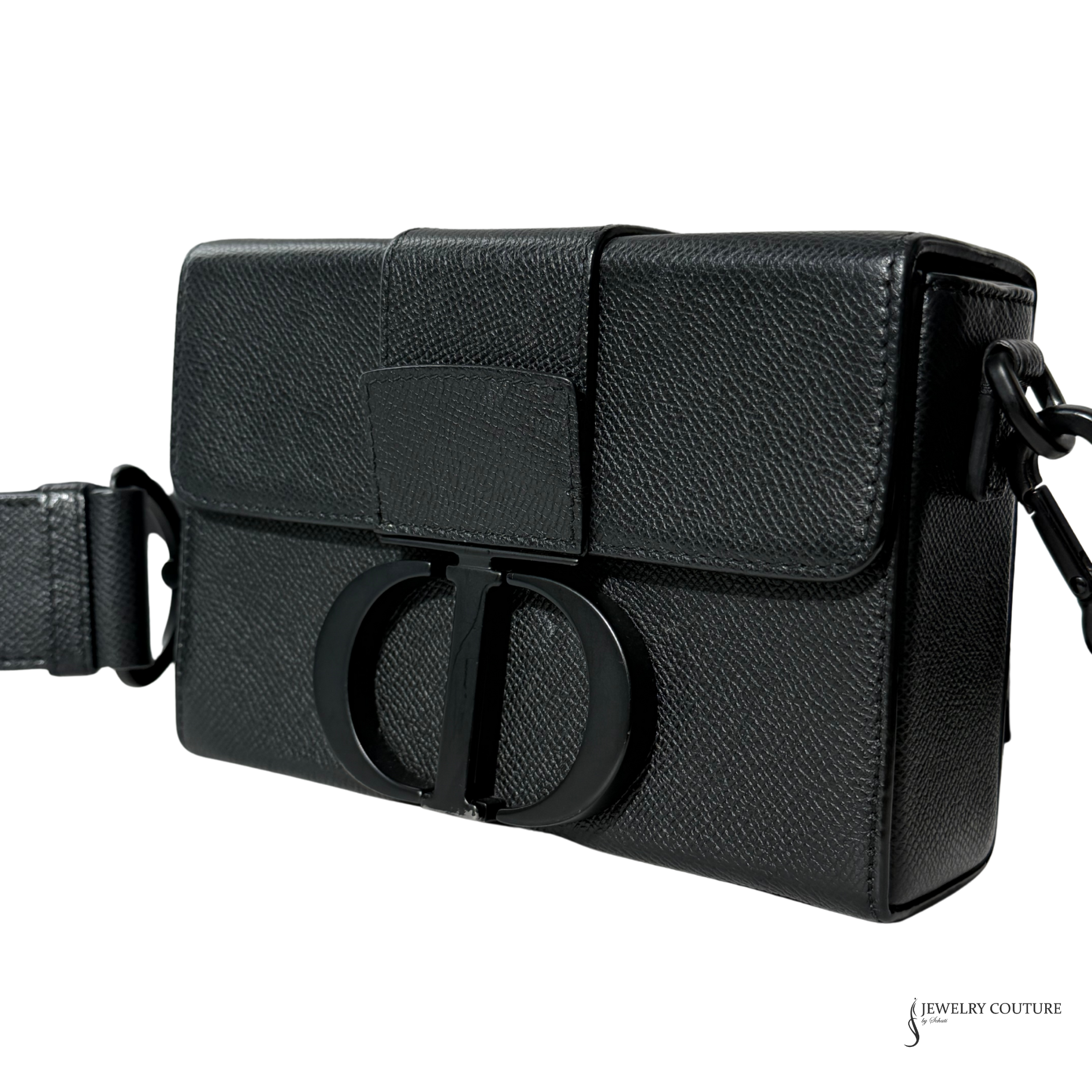 Dior 30 Montaigne Box Bag Black Ultramatte Grained Calfskin Leather