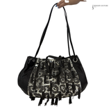 Valentino Embellished Big Size Tote Bag Black leather pre-loved