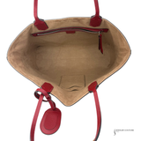 GUCCI GG Supreme Monogram Tian Medium Shopping Tote Beige Multicolor Red Pre-Owned Authentic