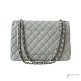 CHANEL Caviar Quilted Jumbo Double Flap Dark Grey Pre Owned