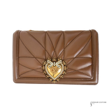 Dolce & Gabbana medium Devotion quilted shoulder bag Napa Leather Brown Pre-owned