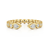 14K Yellow Gold Bezel Set Pear and Round Open Diamond Eternity Band - 0.5 ct
